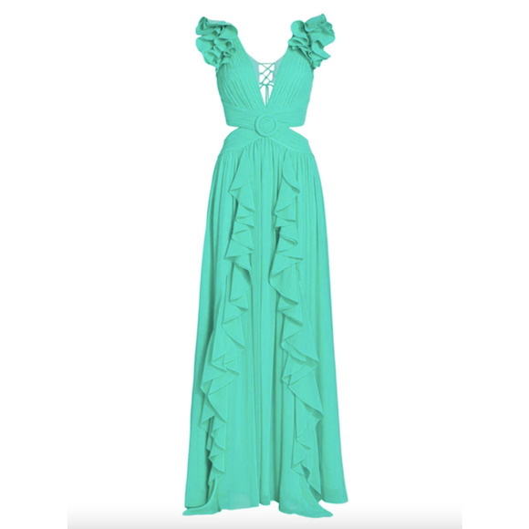 PatBo Cyan Flutter Sleeve Maxi Dress - Picture 14 of 16